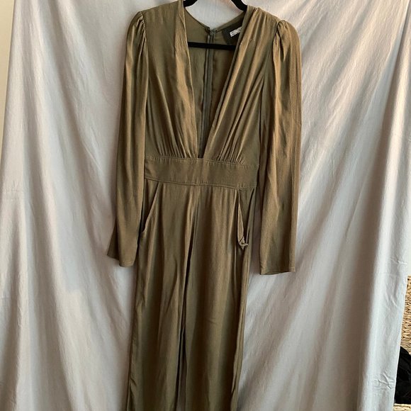 Reformation Mayhem Jumpsuit Army Green Size 2 - Picture 3 of 5